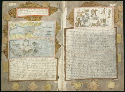 Visboeck di Adriaen Coenen - KB 78 E 54 - folios 180v (sinistra) e 181r (destra) da Adriaen Coenen